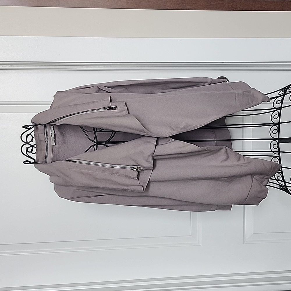 All Saints sweater. Gray, size xs. Zipper detail around neck.